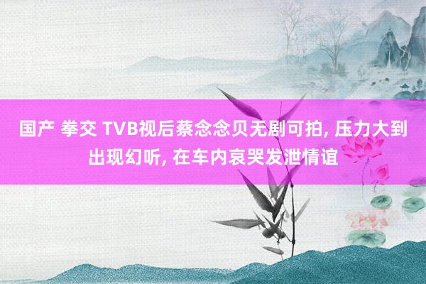 国产 拳交 TVB视后蔡念念贝无剧可拍， 压力大到出现幻听， 在车内哀哭发泄情谊