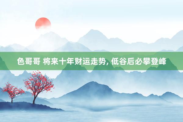 色哥哥 将来十年财运走势， 低谷后必攀登峰